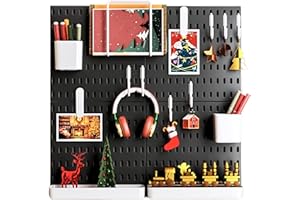 Keepo Kit di combinazione per pannello forato, pannelli forati e accessori modulari da appendere per organizer da parete, organizzazione di artigianato, esposizione di ornamenti, conservazione della