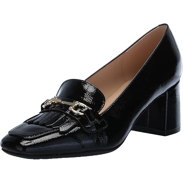 Memory Foam Macy's Black Block Heels Heeled Loafers Giani