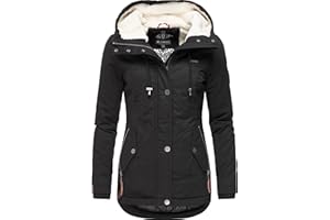 MARIKOO Damen warme Winterjacke mit kuscheliger Kapuze Bikoo XS-5XL