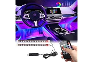 LCXECNW Car LED Lights Interior,24 Led Car Interior Lights,Multi Color Interior Car Lights,Car Strip Light Under Dash Lighting Kit with Sound Active Function and USB Port,Car Atmosphere Lights for Car,Truck