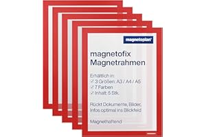 magnetoplan magnetofix 1130406 Lot de 5 cadres magnétiques A3 Rouge