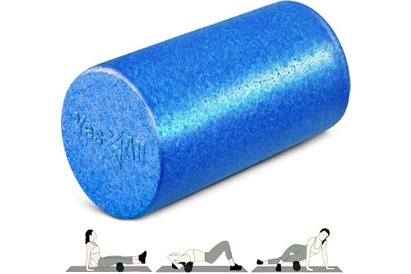 Yes4All Skumrulle med hög densitet för rygg, olika storlekar och färger för yoga, pilates - blå - 30 cm