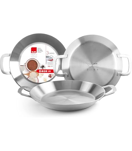 Lacor 60240 - Plat à Paëlla Inox 18/10 Durit - Diamètre 40 Cm - Pour Gaz, Induction, Électrique