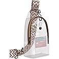 Women Transparent PVC Bag Stadium Approved, SYOSI, Small Crossbody Chest Backpack Guitar Strap Mini Casual Daily Bag for Concert or sport events (Brown)