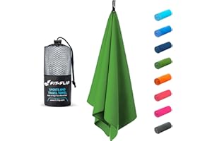 Fit-Flip Swimming towel - fast drying microfibre beach towel - ultra absorbent thin towels for travel, beach & gym - lightweight camping towel