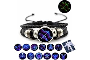 Pnedeodm Zodiac Signs Spirit Bracelet, Multilayer Adjustable Twelve Constellation Zodiac Leather Bracelets, 2023 NEW Zodiac Bracelet, Serene Manifestation Bracelet for Women Men (Sagittarius)