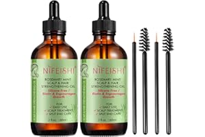 NIFEISHI Huile De Romarin Pour Cheveux 60ml, 2 Paquets Huile De Romarin, Rosemary Oil for Hair Growth, Huile Essentielle Romarin, Romarin bio