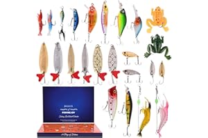 WEDHAPY Fishing Advent Calendar 2023 Fishing Lure Advent Calendar 2023 24 Days Fishing Lure Christmas Countdown Fishing Tackles Kit for for Bass, Trout, Salmon Xmas Gift for Men, Fishing Lovers