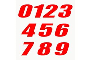 Autodomy Motorrad Motocross Nummer 10 Stücke | Startnummer Aufkleber Sie widerstehen Regen und Sonne | Vinyl Number Stickers Rot