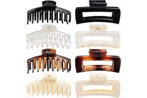 Bestauty 8 piezas de pinzas para el cabello para mujeres, pinzas para el cabello antideslizantes grandes, horquilla fuerte para cabello grueso para mujeres y niñas (Set A)