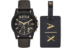 Armani Exchange - Montre chronographe pour Hommes, Acier Inoxydable, boîtier 44 mm