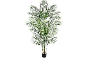 FSOHOI Finto albero di palma artificiale con 18 tronchi e vero Design corteccia, poliestere Premium, palma del paradiso tropicale in vaso (nero, 180CM)