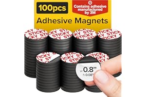 X-BET MAGNET Adhesive Magnets for Crafts - 100 PCs Flexible Round Magnets with Adhesive Backing - Small Sticky Magnets - Magnetic Dots with Adhesive Back are Alternative to Magnetic Tape, Stickers and Strip