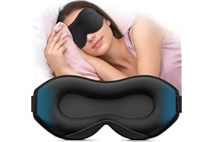 Umisleep Sleep Mask, Eye Mask for Sleeping – Perfect for Side Sleepers, 3D Ultra Soft Comfortable Eye Mask for Women, Men with Adjustable Strap, Ideal Blindfold for Sleep, and Naps, Midnight Black