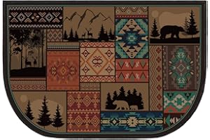 Demissle Fireplace Hearth Rug Fireplace Mats Cabin Southwestern Fireproof Fire Resistant Rug for Wood Stove Floor for Kitchen Indoor Outdoor(24 x 36 Inch,Classic)