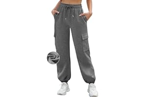 CMTOP Pantalon Jogging Femme Élastique Taille Pantalon de Sport Décontracté et Baggy Bas de Survêtement Confortable et Ample Printemps Automne Pantalon de Loisirs pour Running Fitness