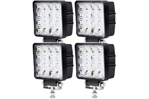 ‎YAKIMZ Yakimz 4 Stück LED Arbeitsscheinwerfer, 48W LED Scheinwerfer 12V 24V, Rückfahrscheinwerfer LED 12 volt, Zusatzscheinwerfer auto für SUV, ATV, Led Strahler Auto, Traktor, led nebelscheinwerfer