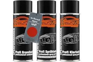 TRISTARcolor Peinture Voiture Kit bombes de peinture pour Renault/Alpine NNP Rouge Flamme Nacre/Vlamrood Nacre Peinture de fond peinture de base vernis clair aérosol 400 ml