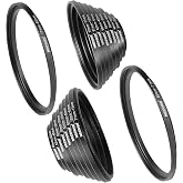 Neewer 18 Pieces Metal Camera Lens Filter Ring Adapter Kit - 9 Pieces Step Up Ring Setand 9 Pieces Step Down Ring Set for Canon Nikon Sony Olympus DSLR Camera Black