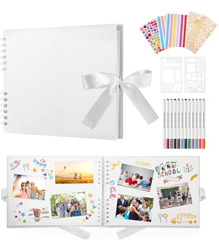 Carnet Scrapbooking Spirale Bellanova 20,5x20,5cm - Album Photo Personnalisable Kraft, 80 Pages, Idéal Pour Journal Créatif Et Souvenirs