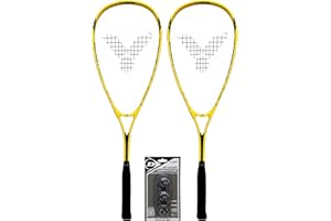 RACKETWORLD VICTOR X-TA Deluxe Squash Twin Racket Squash Set (2 racchette) e 3 palline da squash