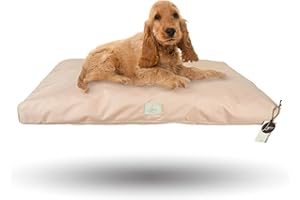 Ligo Tommy - Materasso per Cani Idrorepellente e AntiGraffio, Realizzato in Italia. Cuscino Cuccia per Cane AntiGraffio antimacchia Perfetto per l'uso Interno ed Esterno. (S: 70 x 50 cm, BEIGE)