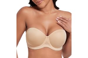 DotVol Women's Multiway Strapless Bra Plus Size Full Figure Underwire Contour Pretty Back Bra