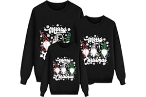 DeaAmyGline Weihnachtspullover Familie Set Prtnerlook Weihnachtspulli Lustig Weihnachts Sweatshirt Pärchen Pullover Weihnachten Langarm Weihnachtsshirt für Damen Herren Kinder Mädchen Jungen