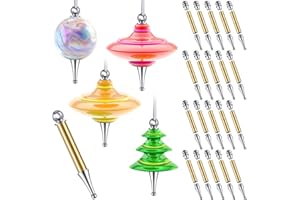 CroBlissful 20 Set Christmas Tree Ornament Woodturning Project Kit, Christmas Crafts DIY Tree Hanging Decoration Holiday Turning Kit Xmas Ornaments Making Supplies(Brass)