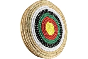 NIUQIGE Disco de Tiro con Arco Tradicional de Paja con un diámetro de 50x50cm para Arcos recurvos, compuestos o Largos. Objetivo de Tiro con Arco Hecho a Mano para prácticas de Tiro, Caza
