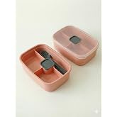 Vios Store Sızdırmaz Lunch Box &ndash; 3 B&ouml;lmeli Yemek Kabı | &Ouml;ğle Yemeği Kutusu | Saklama Kabı | BPA İ&ccedil;ermez (Yavruağzı)
