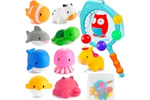 Tangdudu 16 Pezzi Bagnetto Animali Giocattolo per Neonati, Giochi Vasca da Bagno, Giochi Acqua Neonato, Bath Squirt Toys for Baby