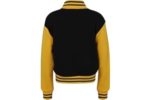 A2Z 4 Kids Baseball Contrast Jacket Varsity Style Coat B.B Stand Collar Long Sleeves Sports Activewear New Casual Fashion Unisex Girls Boys Age 2-13 Years