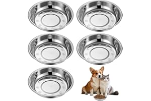 KINETICKRAFT 5 Bols chat en Acier Inoxydable pour Chats, Chatons et Chiots, Gamelles Peu Profondes Marque