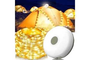 XRR Cadena de Luces para Camping, 10M Nubes alpinas luces de hadas Impermeable 8 Modos Lámpara de Camping USB Recargable Guirnalda Luces Acampada para Fiestas,Decoración de Viajes(blanco cálido)