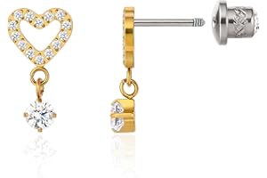 limerencia G23 Orecchini in Titanio con a Vite per Uomo Donna Ragazze,Orecchini Anallergici Medicali per Orecchie Sensibili,Orecchini Acciaio Chirurgico con Zirconia Cubica