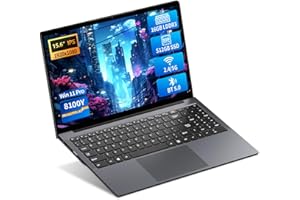 AUKABREX Portátil 15.6 Pulgadas, Ordenador Portatil Core I3-8100Y CPU, Win 11 PC Portátil 16GB RAM 512GB SSD, Laptop IPS FHD Pantalla, Ordenador P ortátil Type-C+TF Card Slot+USB3.0+Mini-HDMI+BT5+Webcam+WIFI5