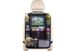 VPB Car seat organiser, car child seat organiser, car seat back pouch, tablet stand with transparent touch screen, car accessories for storing items