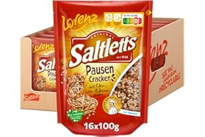 ‎LORENZ SNACK WORLD LORENZ | Saltletts Pausen Cracker | 16 x 100 g | vegan