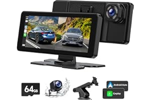 EYETOO Wireless Carplay Android Auto 2.5K Dash Cam Front and Rear Camera for Apple Carplay,Portable 6.86'' Touchscreen Car Stereo DVR Drive Mate Car Play Navigation with Mirror Link/Siri/FM/Bluetooth