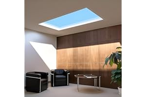 TEAULIVA Plafonnier LED intelligent Blue Sky, une lucarne artificielle d'intérieur avec effet de lumière naturelle, pour un éclairage encastré dans les maisons et les appartements d'hôtel. (60*30*16cm)