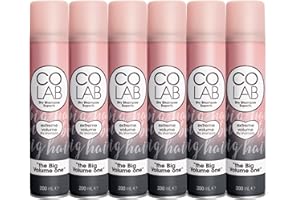 COLAB+ Dry Shampoo, Extreme Volume, 200ml, 6 Pack - No Fuss, All Hair Types, Fresh Scent