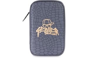 Colourbook - Astuccio Scuola Geolier 1 Zip, Organizzazione con Pattina Interna, Set Completo 30+ Pezzi (Skin)