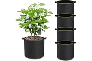 CHIHOLEN 4 Unidades de 12 l de Maceta, de Tela no Tejida, con Asas para Patatas, Tomates y Fresas, para balcón, terraza, Invernadero y jardín, 3 galones