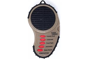Cass Creek Ergo Predator Call CC010, Llamada de Juego electrónica de Mano, diseño Compacto, 5 Llamadas en 1, Llamada Coyote, Llamadas de Expertos para Todos, marrón, Negro