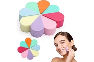 FOGCAYS Face Paint Sponges, 8 Pcs Soft Petal Shape Reusable Puffs Mini Mixed Color Facial Pads Cleansing Makeup Sponges Foundation Sponge Beauty Blenders for Clean Cream Concealer Makeup & Cleaning