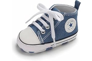 BAIELEY WALK IN THE CLOUDS Baby Boys Girls Infant Canvas Sneakers High Top Lace up Newborn First Walkers Cribster Shoe