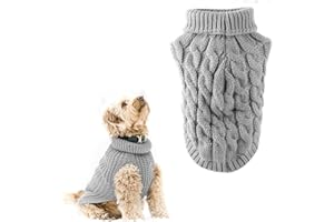 GEGNNS Dog Jumper, Animal de Compagnie Chien col roulé Tricot, Manteau Chaud de Gilet de Chien, Manteau d'hiver Chaud pour Animaux, Manteau Chiot Animal De Compagnie