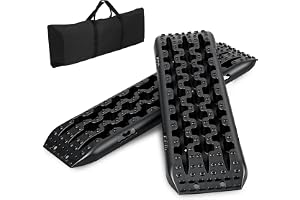 Ollewiellan 2 stycken sandbleche, 106*31 cm anfahrhjälp för husbil, 10 ton bärkraft, hållbart nylon recovery board med förvaringsväska, anfarhjälp för bil, lastbil för användning utomhus vid snö, slam