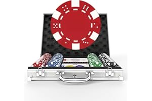 HEITOK Pokerchip-Set mit Aluminium-Tragetasche, 200 Stück 11,5 g Chips plus 5 Würfel, 2 Decks für Texas Hold'em, Blackjack und Glücksspiel